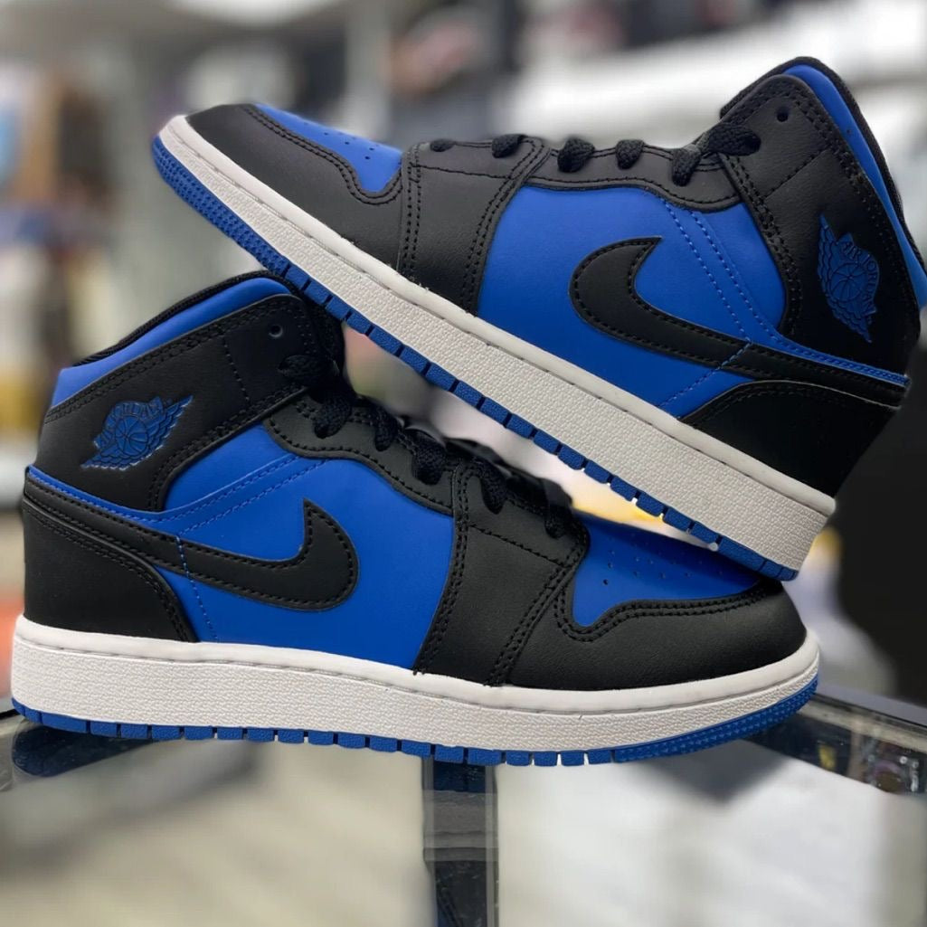 Jordan 1 Mid  Black Royal Blue