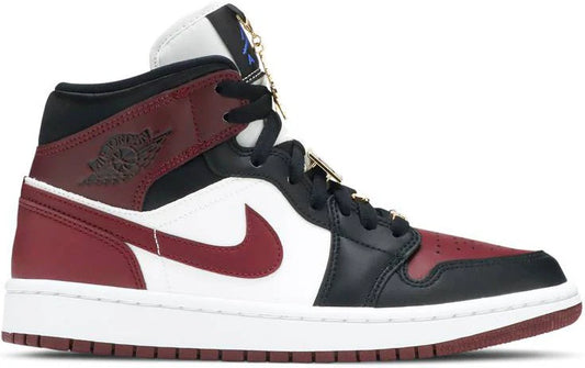 Air Jordan 1 Mid Maroon Black